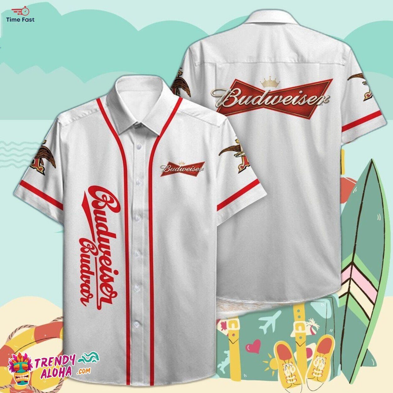 Budweiser Budvar Refreshing Twist 3D Print Hawaiian Shirt