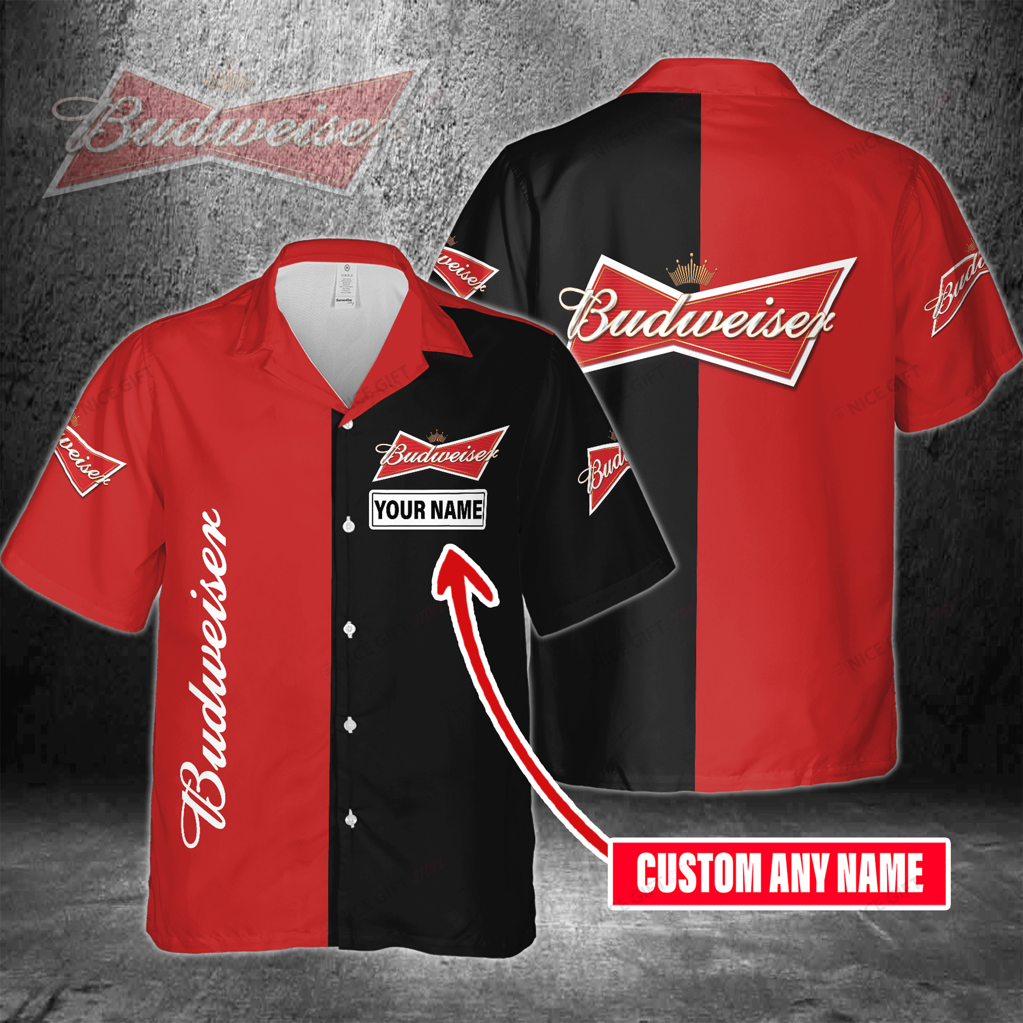 Budweiser Custom Name Shirt Hawaiian Vacation Style