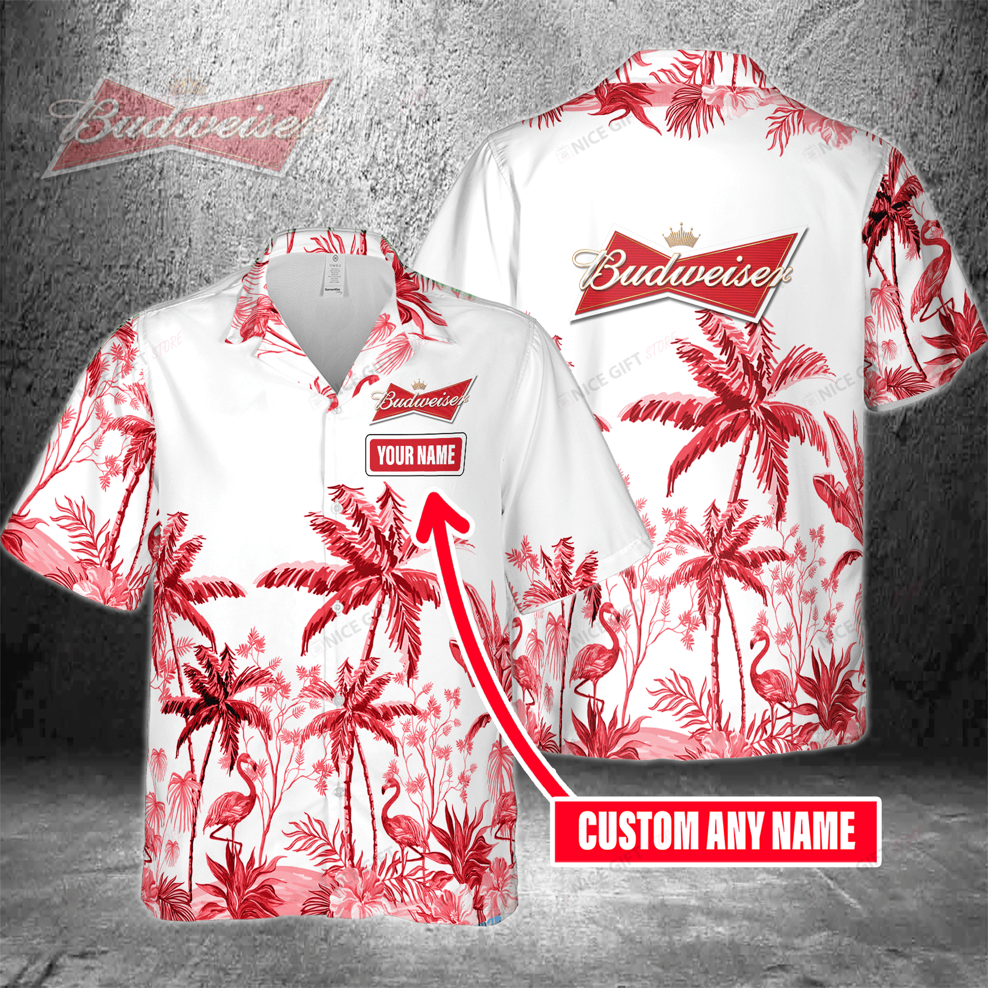 Budweiser Hawaiian Shirt Personalized Name Customized