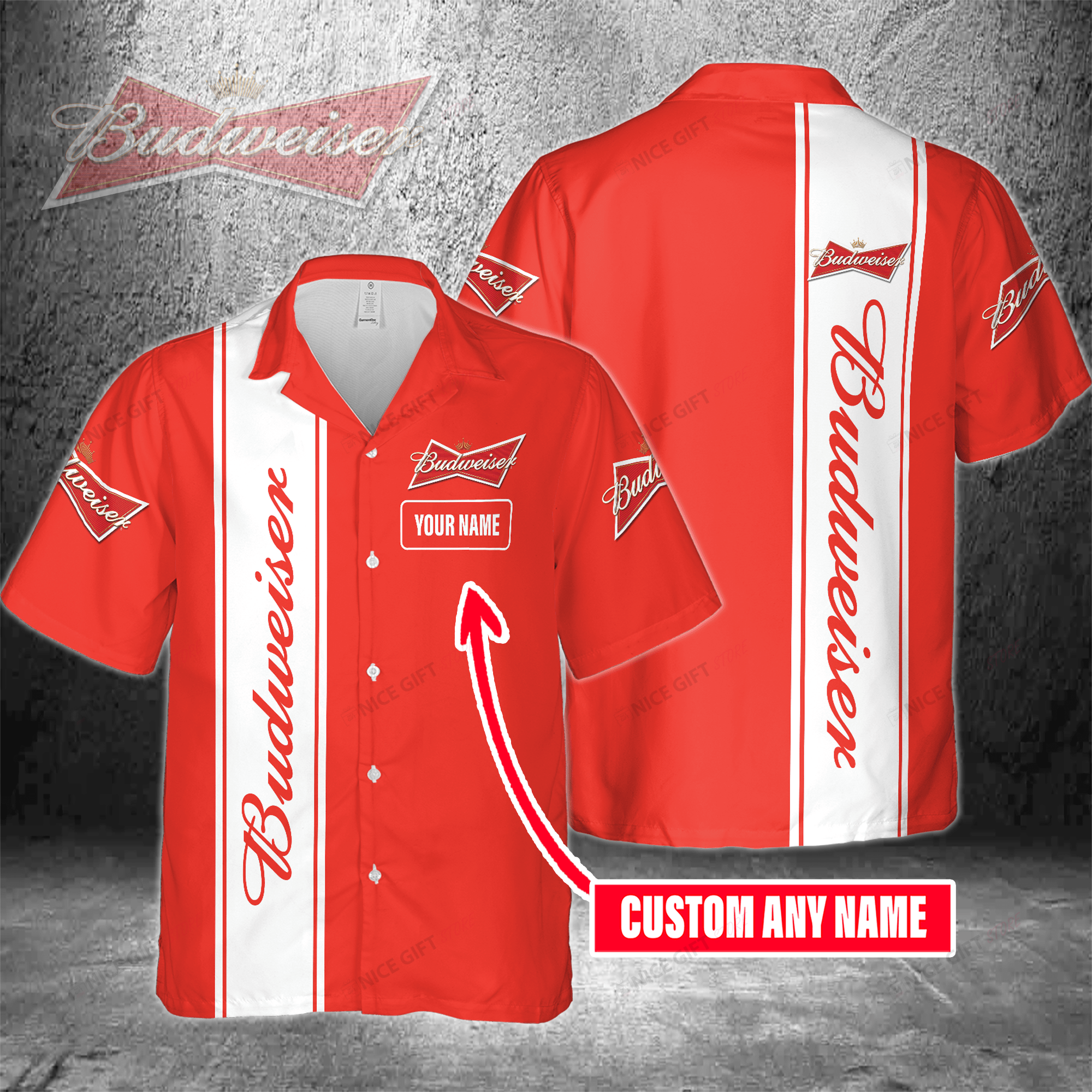 Budweiser Hawaiian Shirt With Your Name Customized