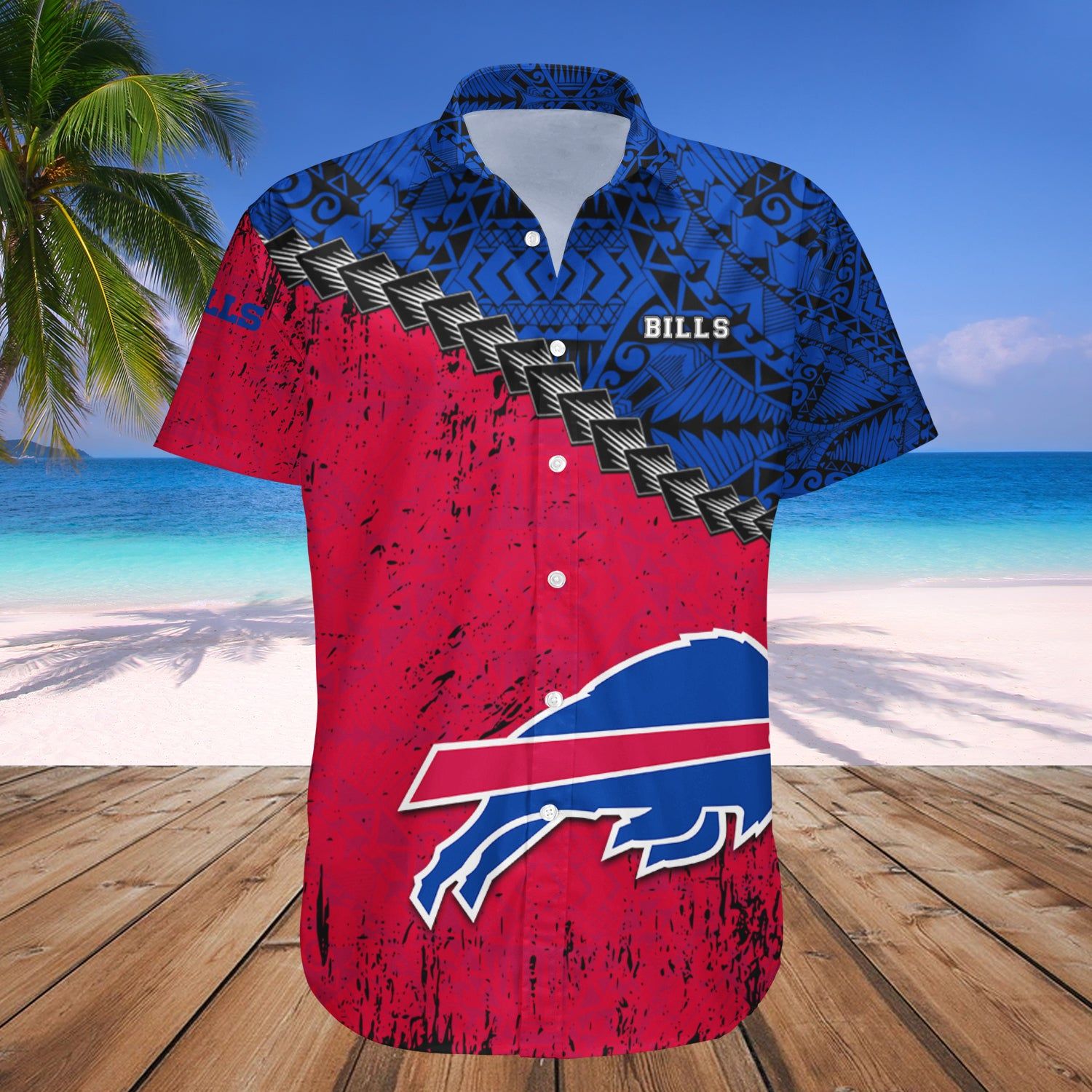 Buffalo Bills Hawaii Shirt Grunge Polynesian Tattoo – NFL