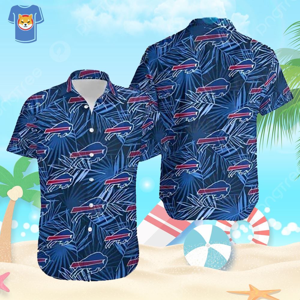 Buffalo Bills Hawaiian Shirt Blue Tropical Leaves All Over Print