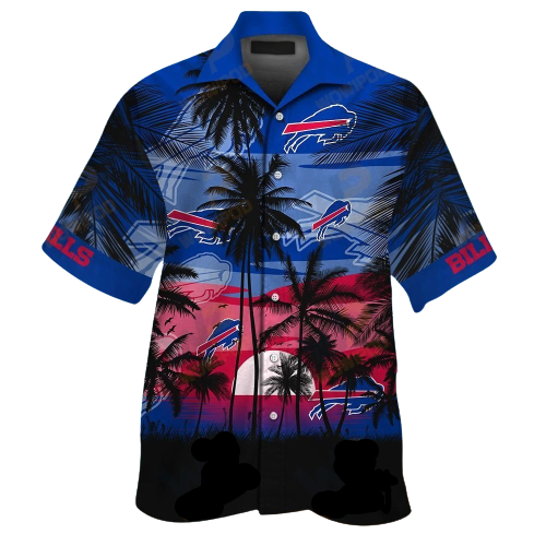 Buffalo Bills Hawaiian Shirt Buffalo Bills Palm Tree Sunset Blue Hawaii Shirt Buffalo Bills Aloha Shirt