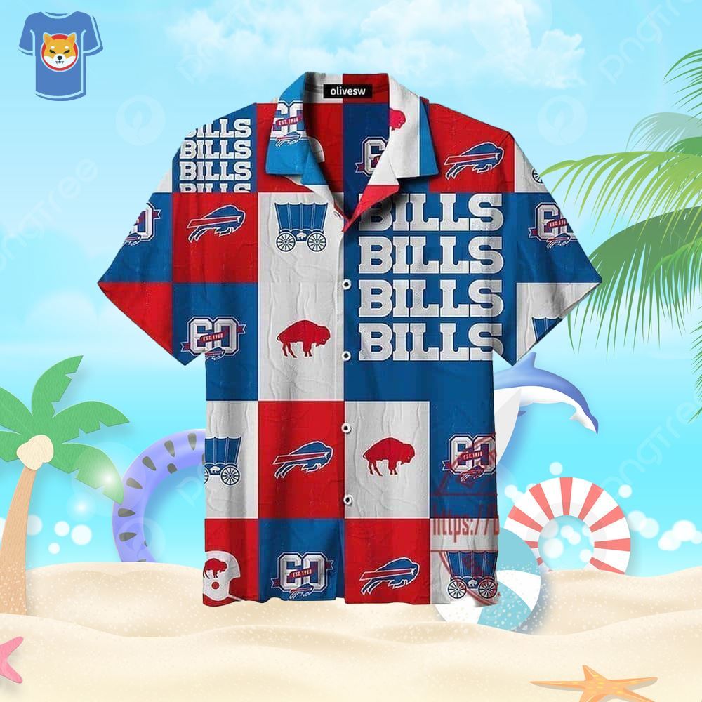 Buffalo Bills Hawaiian Shirt Football Logo Collection Plaid Pattern