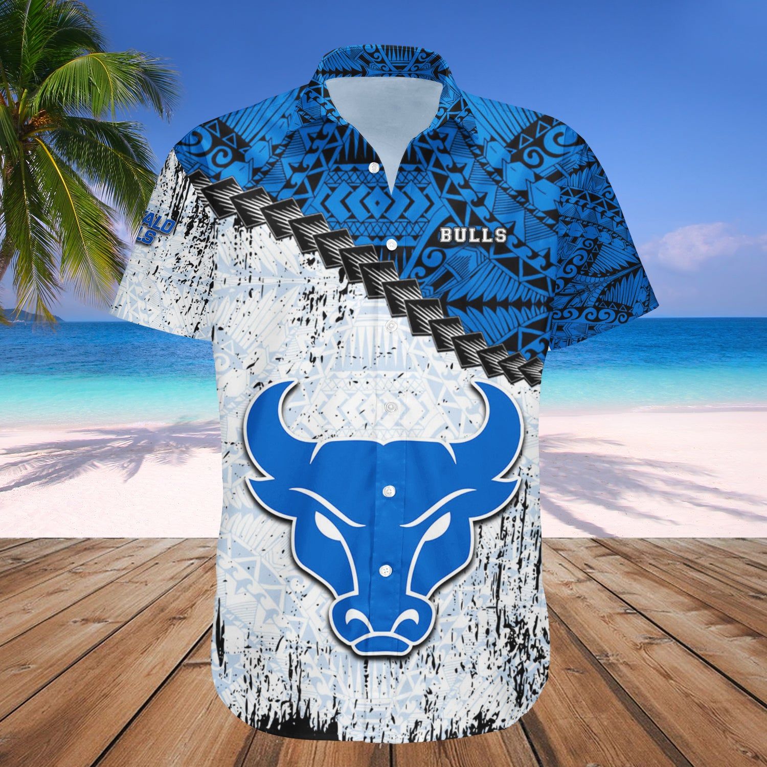 Buffalo Bulls Hawaii Shirt Grunge Polynesian Tattoo – NCAA