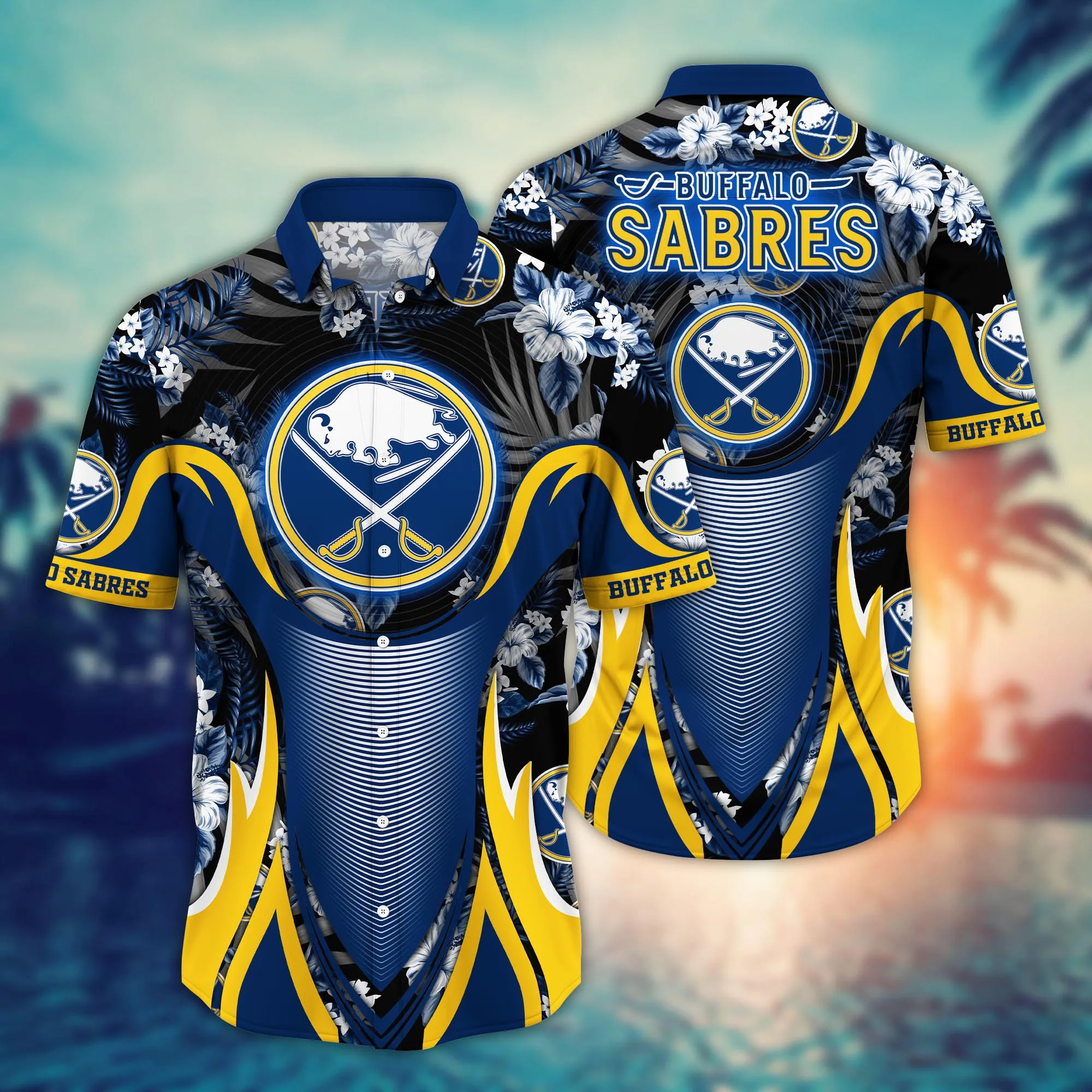 Buffalo Sabres NHL Hawaiian Shirt Sun Rays Aloha Shirt