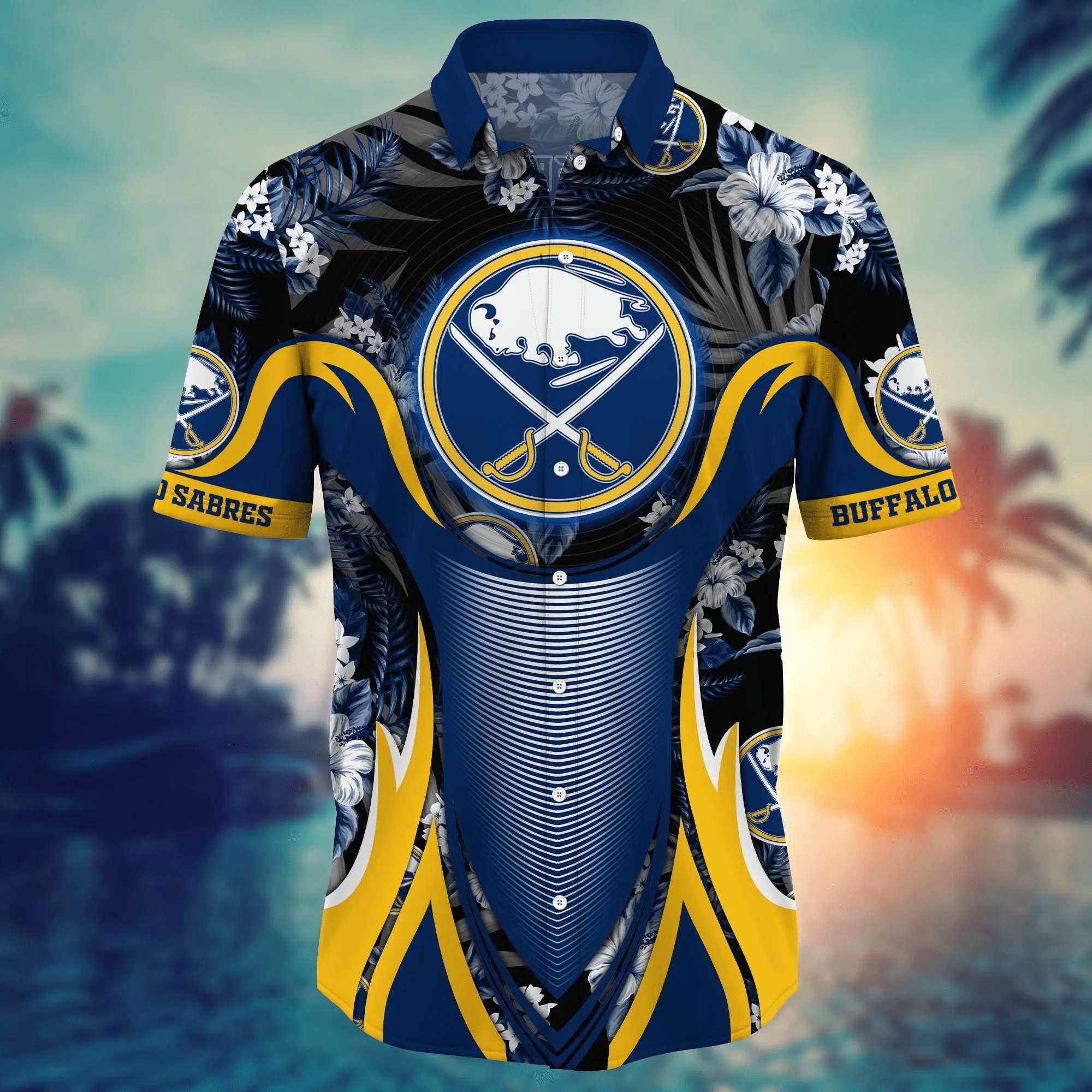 Buffalo Sabres NHL Hawaiian Shirt Sun Rays Aloha Shirt