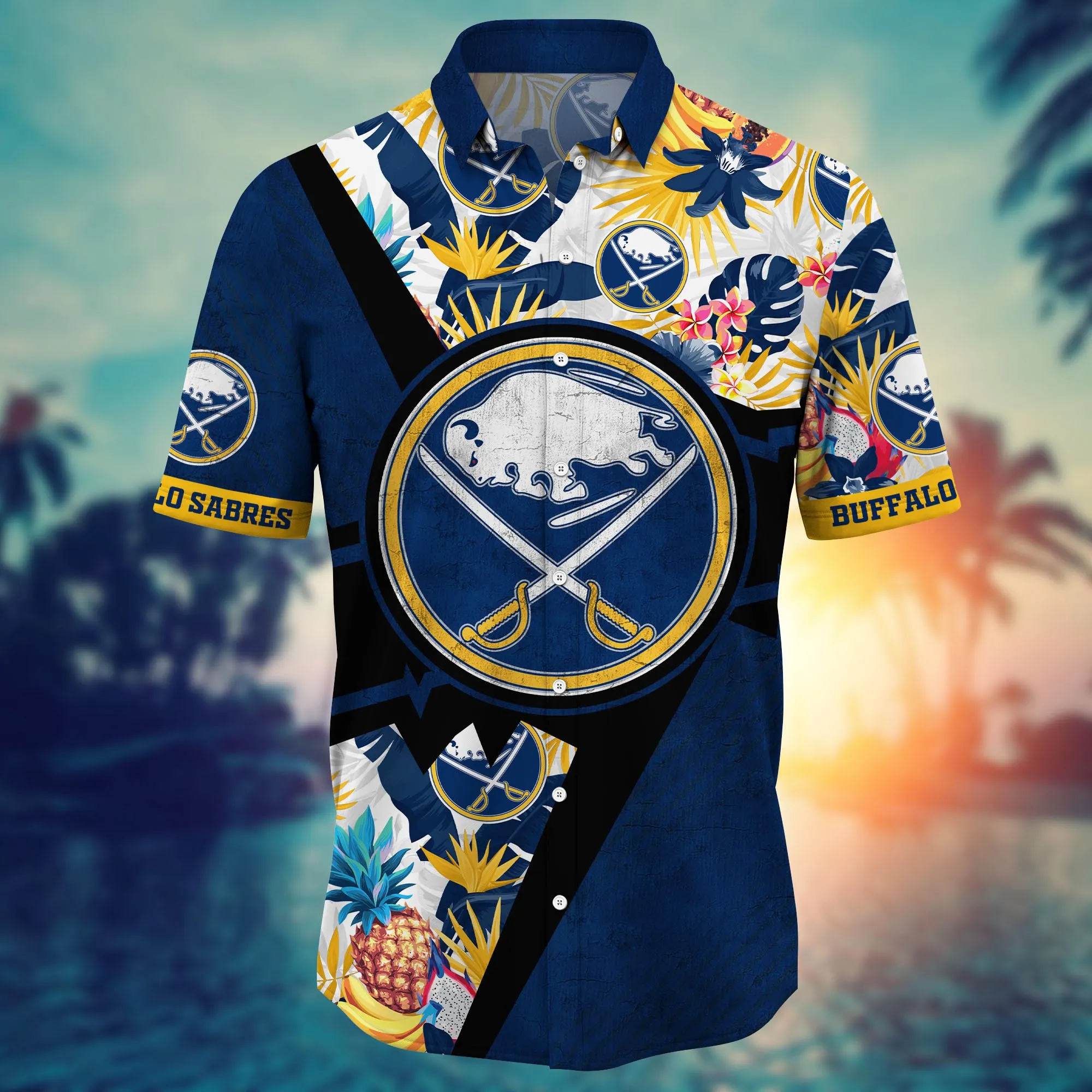 Buffalo Sabres NHL Hawaiian Shirt Sunlit Aloha Shirt