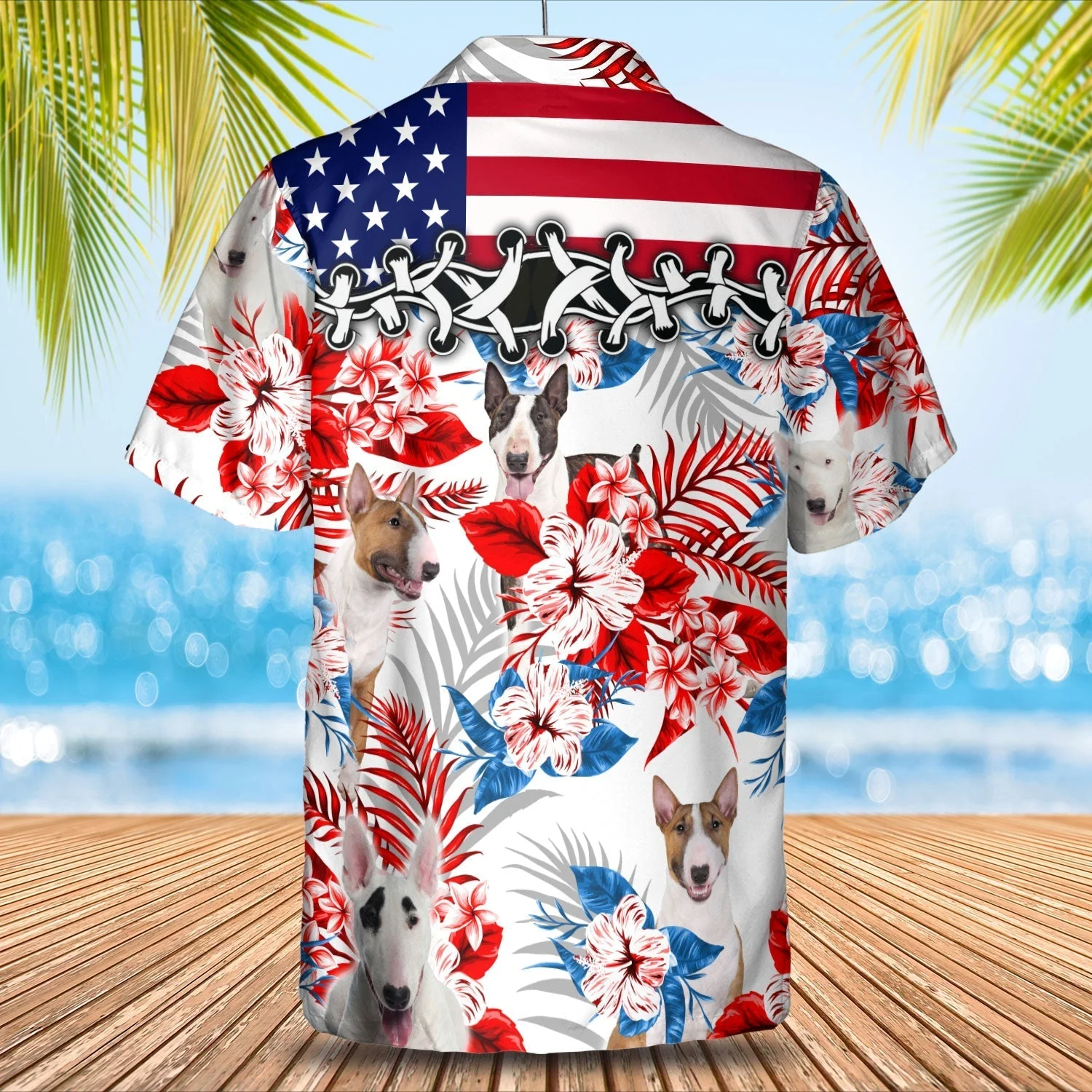 Bull Terrier Trendy Hawaiian Shirt- Summer Aloha Shirt, Trendy Hawaiian Shirt For Men And Women