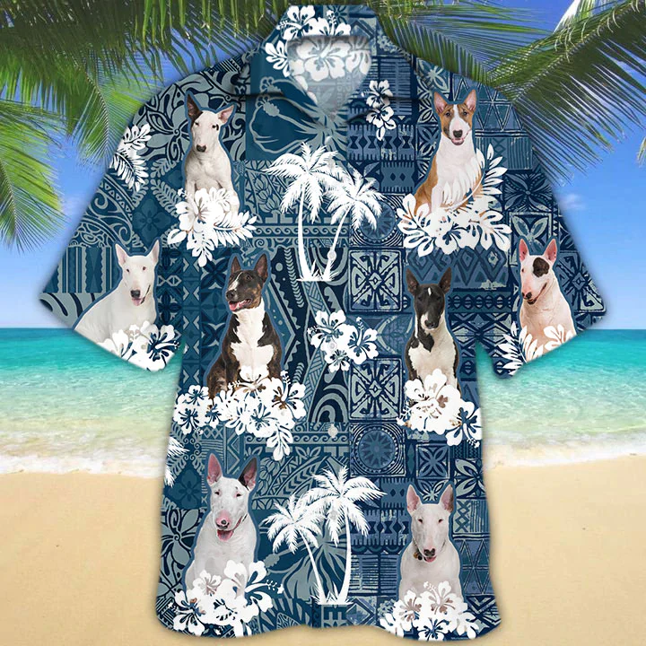 Bull Terrier Trendy Hawaiian Shirt, Trendy Hawaiian Shirt For Men, Women, Gift For Dog Lovers