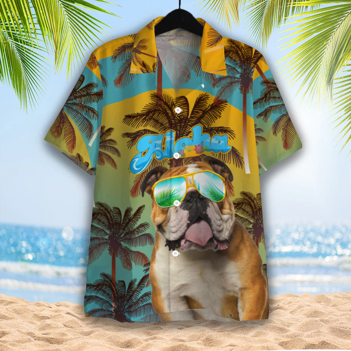 Bulldog Aloha Christmas Trendy Hawaiian Shirt