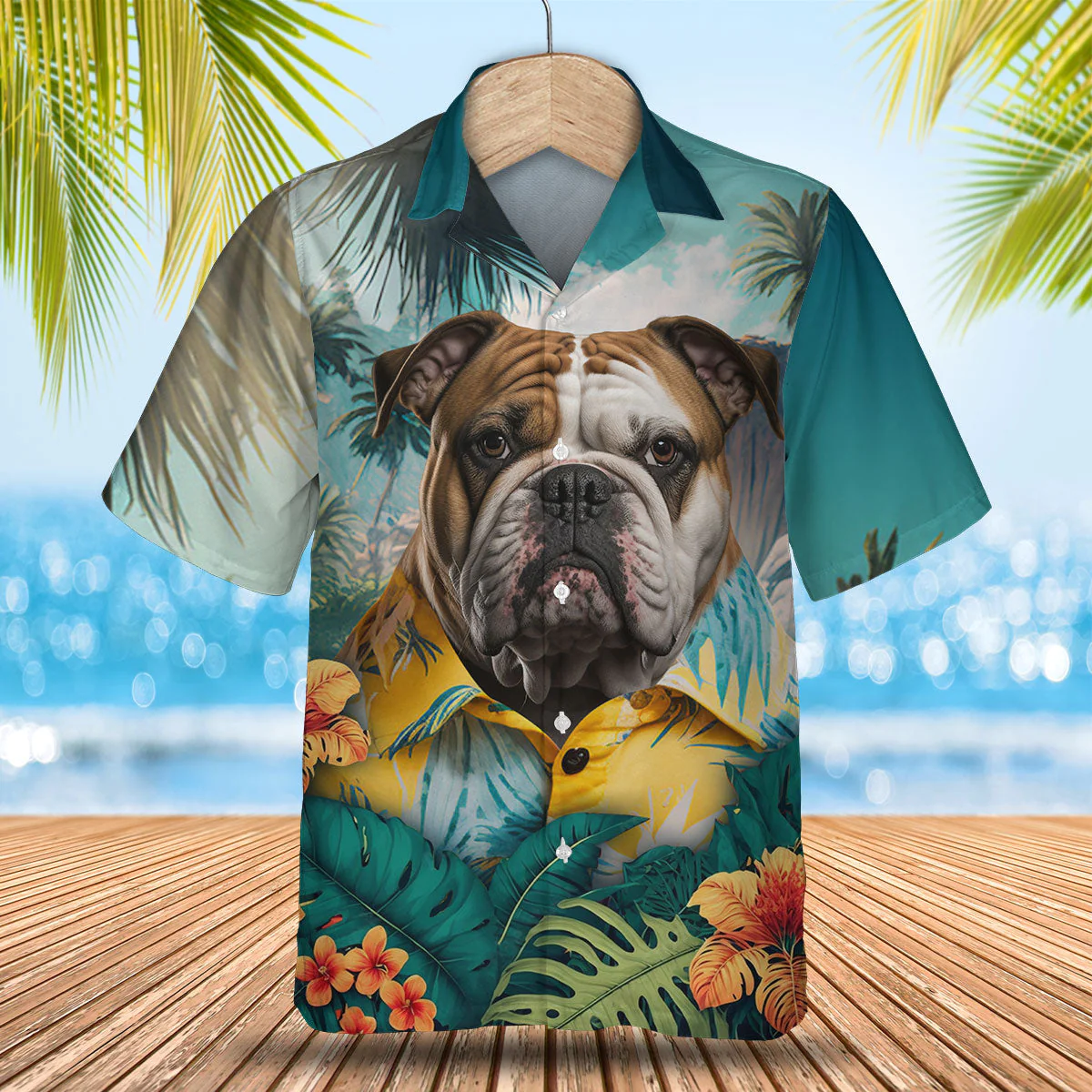 Bulldog Boldness 3D Hawaiian Shirt Capturing The Tropical Spirit Bulldog Boldness 3D Hawaiian Shirt Capturing The Tropical Spirit