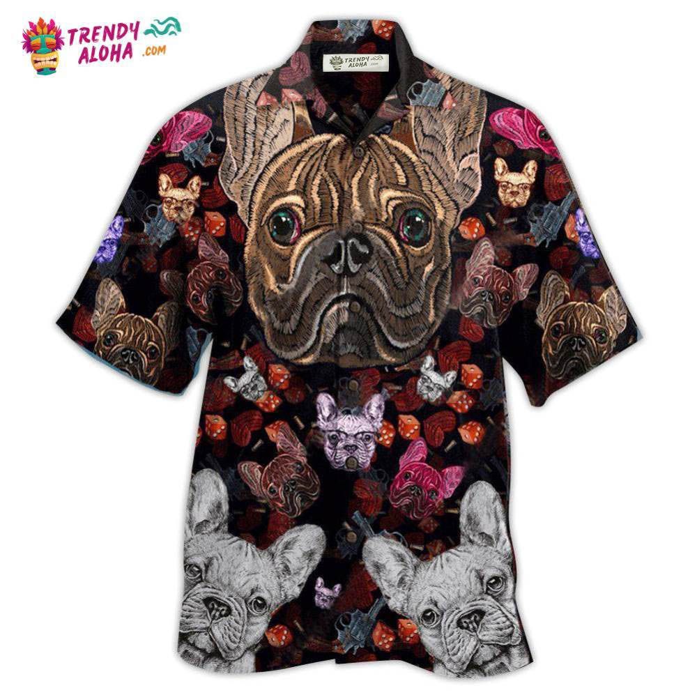 Bulldog Embroidery Cool Hawaiian Shirt – Trendy Aloha Bulldog Embroidery Cool Hawaiian Shirt – Trendy Aloha