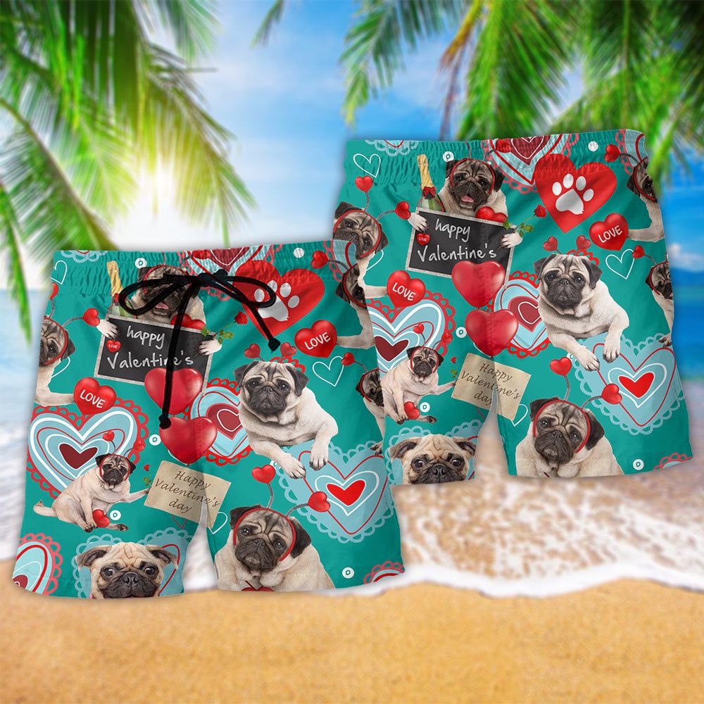 Bulldog Happy Women’s Day, Valentine Gift Love Trendy Aloha Hawaiian Beach Shorts