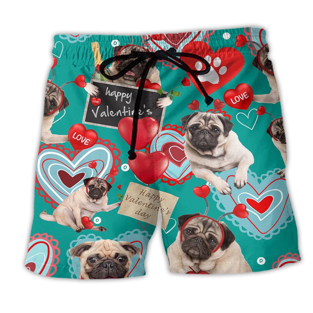 Bulldog Happy Women’s Day, Valentine Gift Love Trendy Aloha Hawaiian Beach Shorts