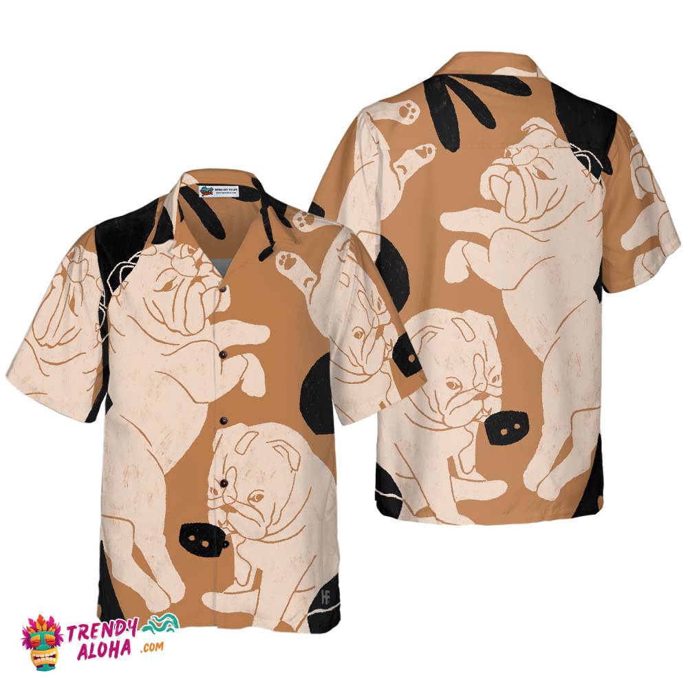 Bulldog Illustration Hawaiian Shirt Bulldog Illustration Hawaiian Shirt