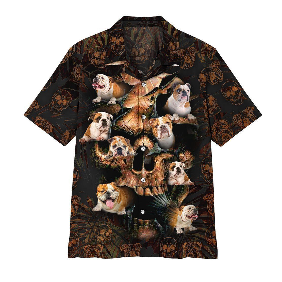 Bulldog Skull Trendy Hawaiian Shirt