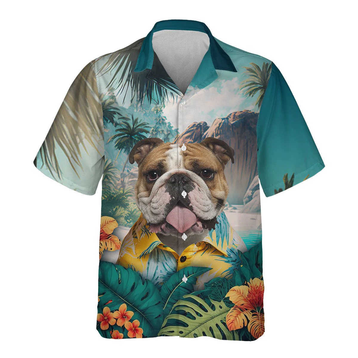 Bulldog Stubborn Love Poured Into 3D Hawaiian Tropical Shirt