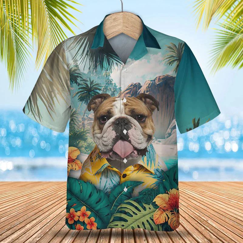 Bulldog Tropical Trendy Hawaiian Shirt New, Dog Trendy Hawaiian Shirt, Summer Gifts For Dog Lover