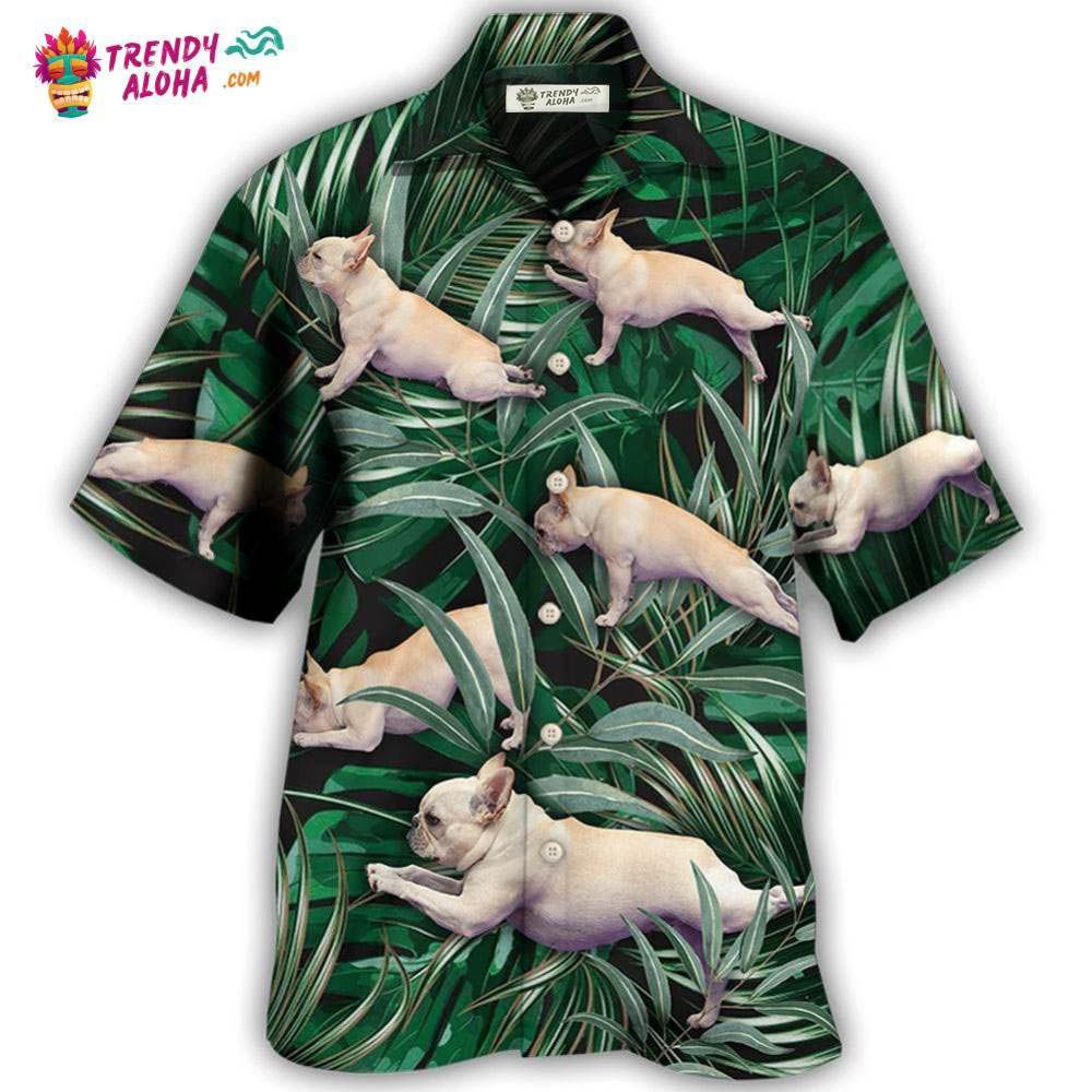 Bulldog Yoga Pose Tropical Hawaiian Shirt – Trendy Aloha
