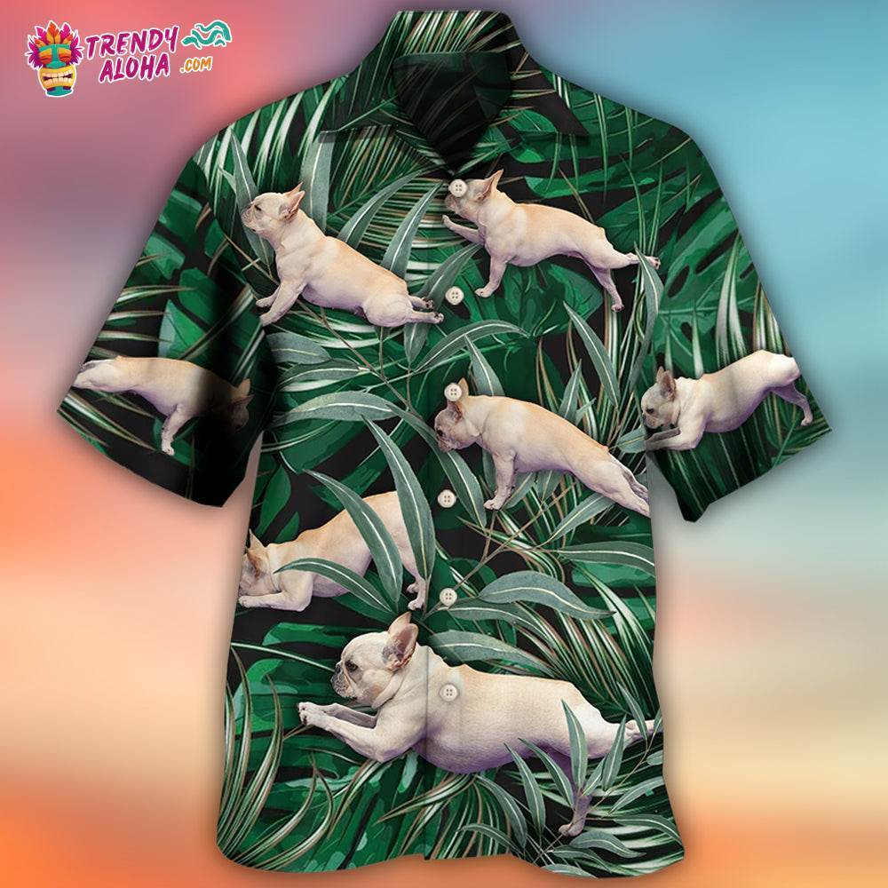 Bulldog Yoga Pose Tropical Hawaiian Shirt – Trendy Aloha