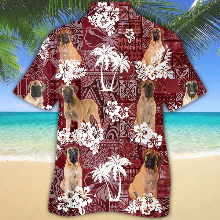 Bullmastiff Red Trendy Hawaiian Shirt, Animal Summer Shirts, Dog Lover Shirts, Trendy Hawaiian Shirt Men Bullmastiff Red Trendy Hawaiian Shirt, Animal Summer Shirts, Dog Lover Shirts, Trendy Hawaiian Shirt Men