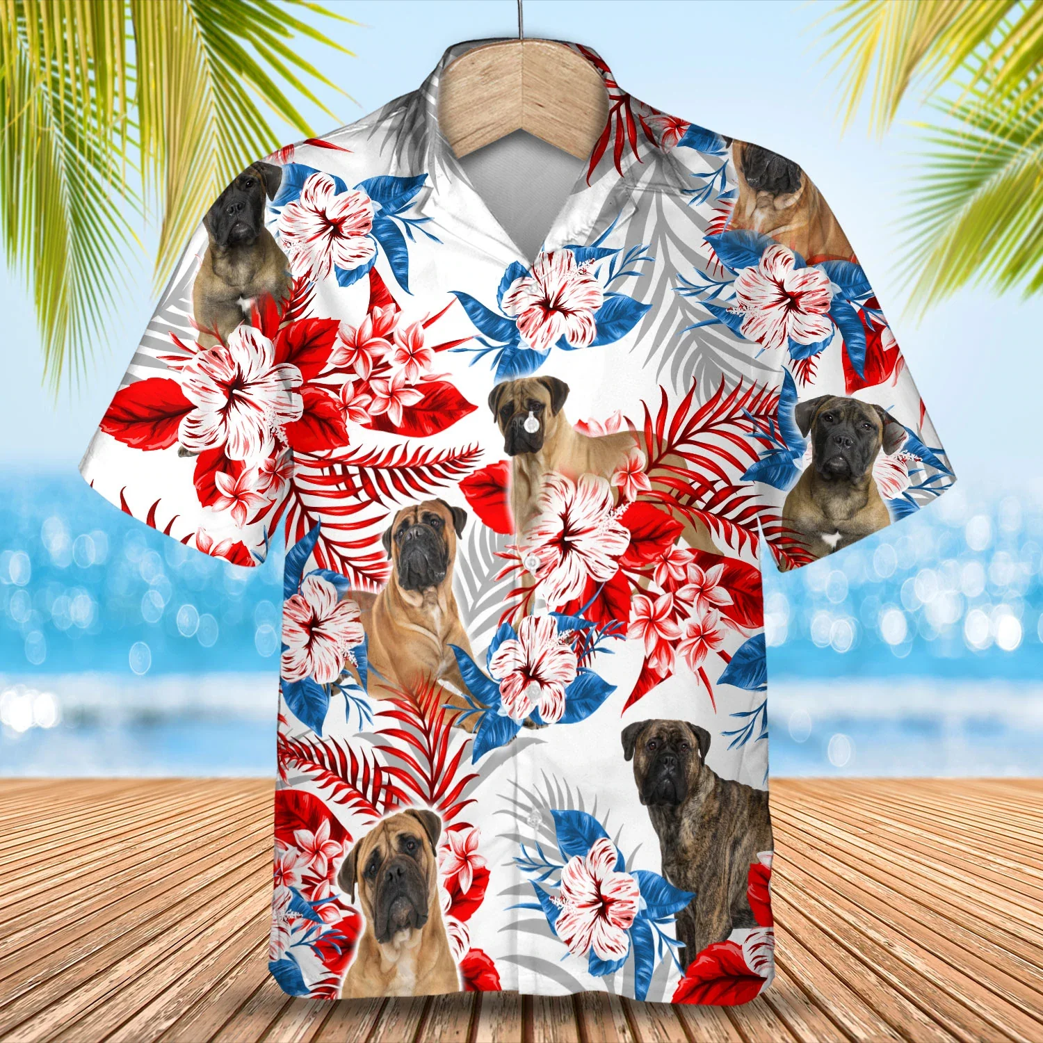Bullmastiff Trendy Hawaiian Shirt, Summer Aloha Shirt, Men Trendy Hawaiian Shirt, Women Trendy Hawaiian Shirt
