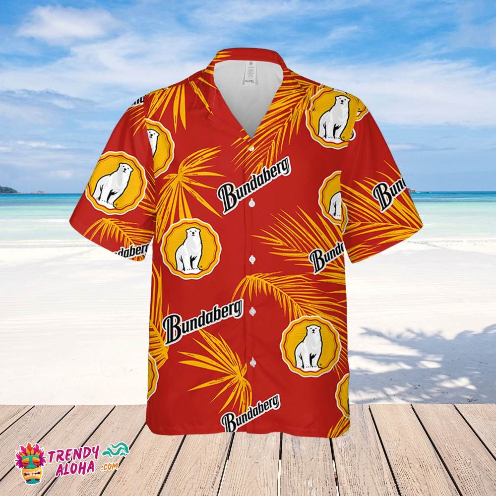 Bundaberg Hawaiian Palm Leaves Pattern Shirt, Beer Summer Party Hawaiian Shirt, Schlitz Beer Shirt
