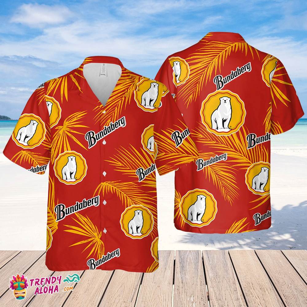 Bundaberg Hawaiian Palm Leaves Pattern Shirt, Beer Summer Party Hawaiian Shirt, Schlitz Beer Shirt