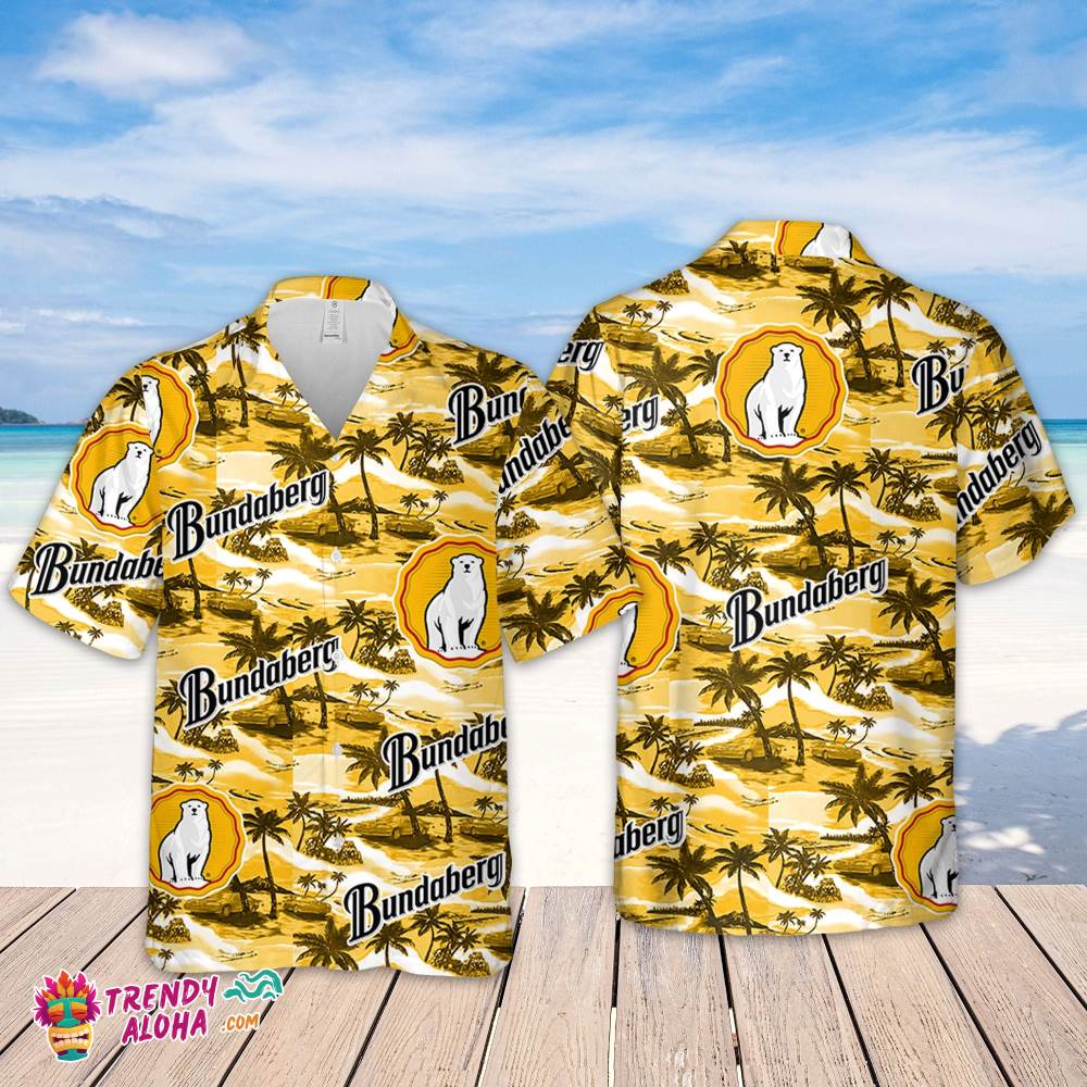 Bundaberg Hawaiian Sea Island Pattern Hawaiian Shirt, Summer Beer Hawaiian Shirt