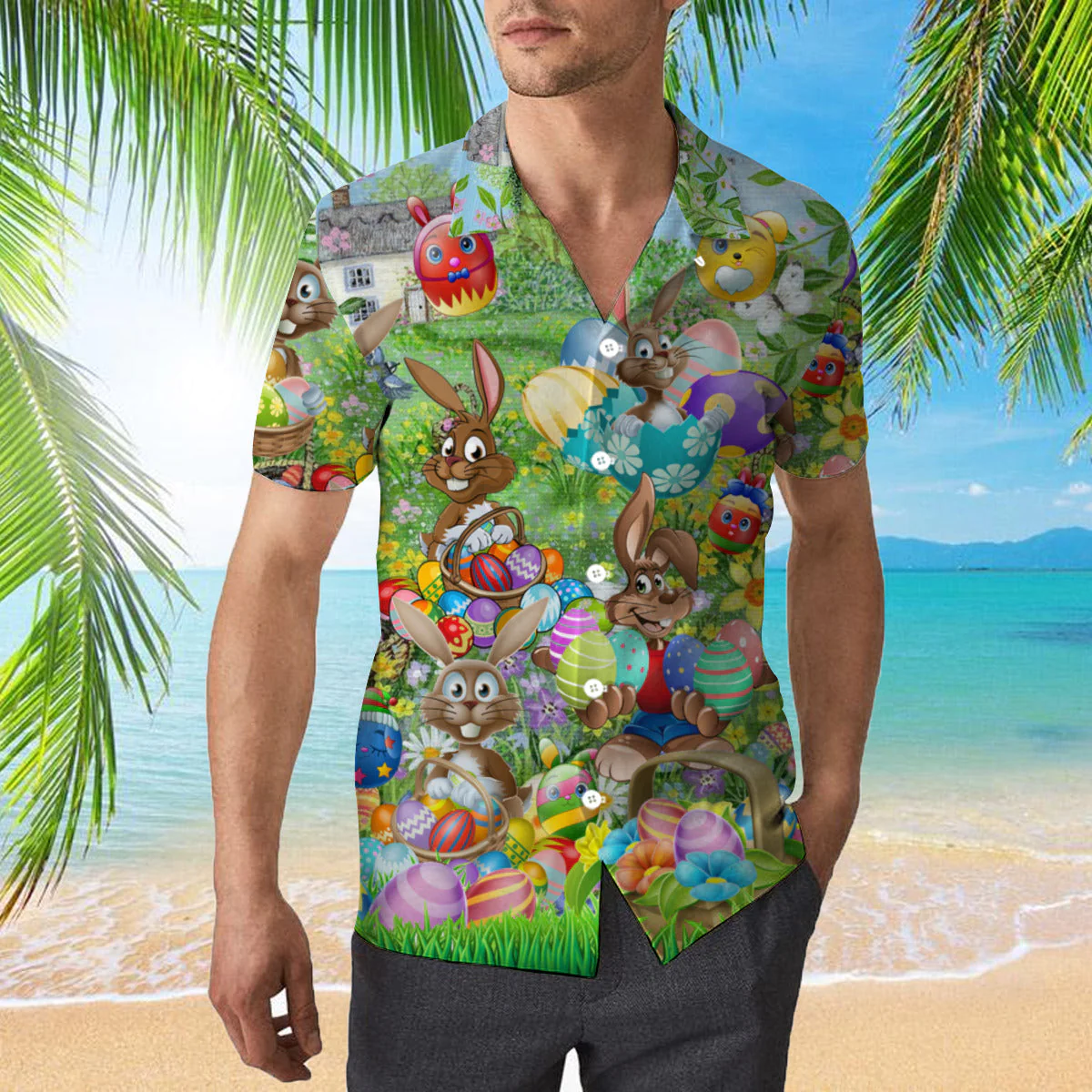 Bunny Enjoy Easter Day Aloha Trendy Hawaiian Shirts
