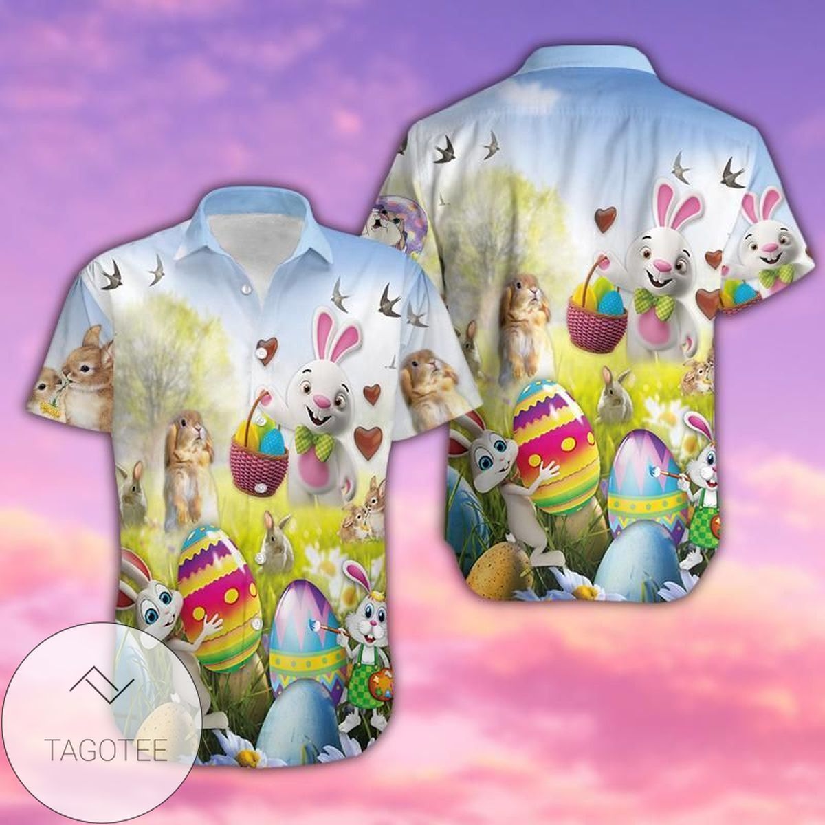 Bunny Enjoy Easter Day Design Elegance Hawaiian Shirt Tropical Collection