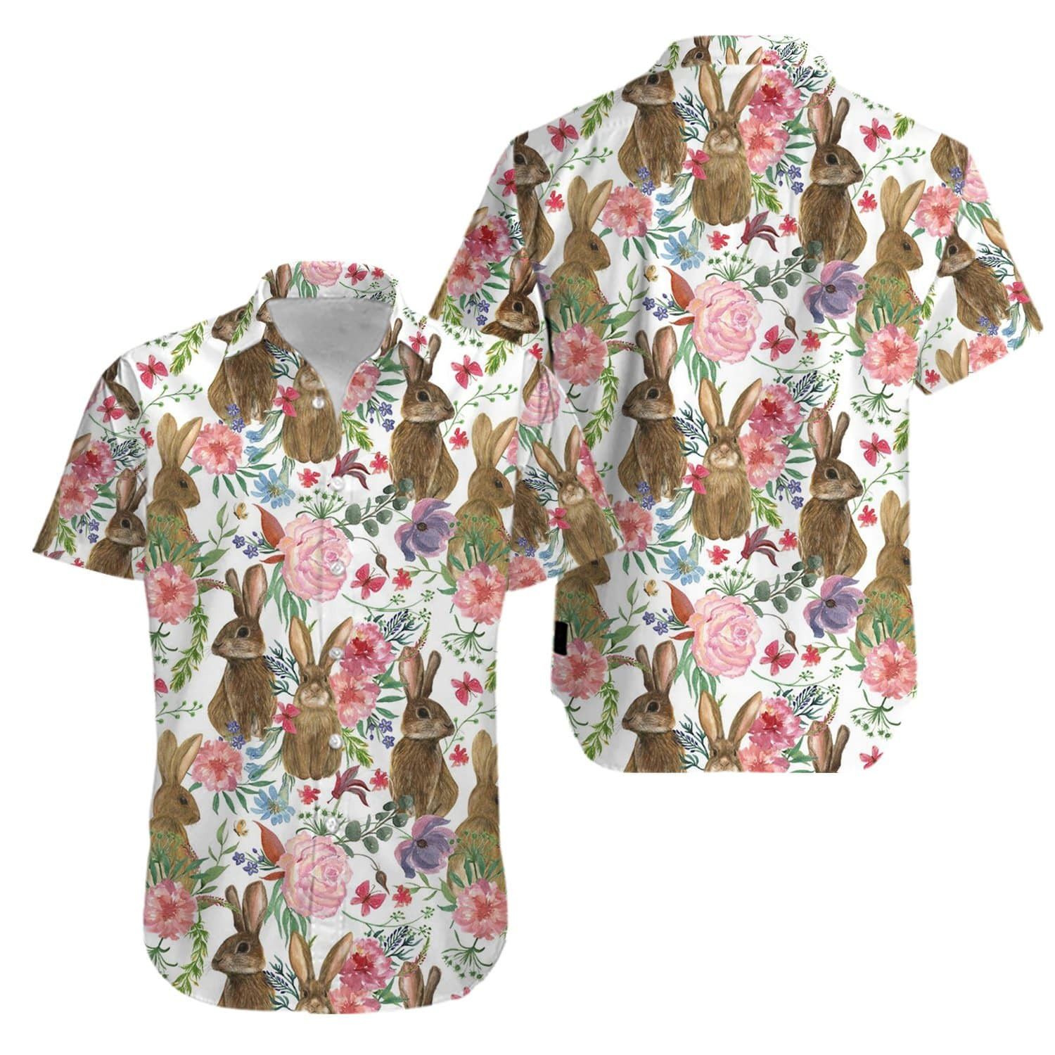 Bunny Flower Happy Easter Day 2021 Aloha Trendy Hawaiian Shirts, Unisex Print Aloha Short Sleeve Casual Shirt Summer Gifts Bunny Flower Happy Easter Day 2021 Aloha Trendy Hawaiian Shirts, Unisex Print Aloha Short Sleeve Casual Shirt Summer Gifts