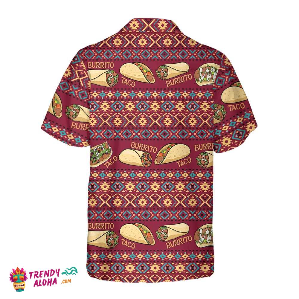 Burgundy Taco Mexican Folk Taco Hawaiian Shirt, Funny Taco Shirts For Men And Women, Taco Gift For Taco Lover