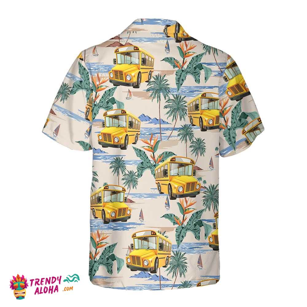 Bus Driver And Tropical Pattern Hawaiian Shirt, Tropical Bus Driver Shirt For Men, Bus Driver Gift Idea