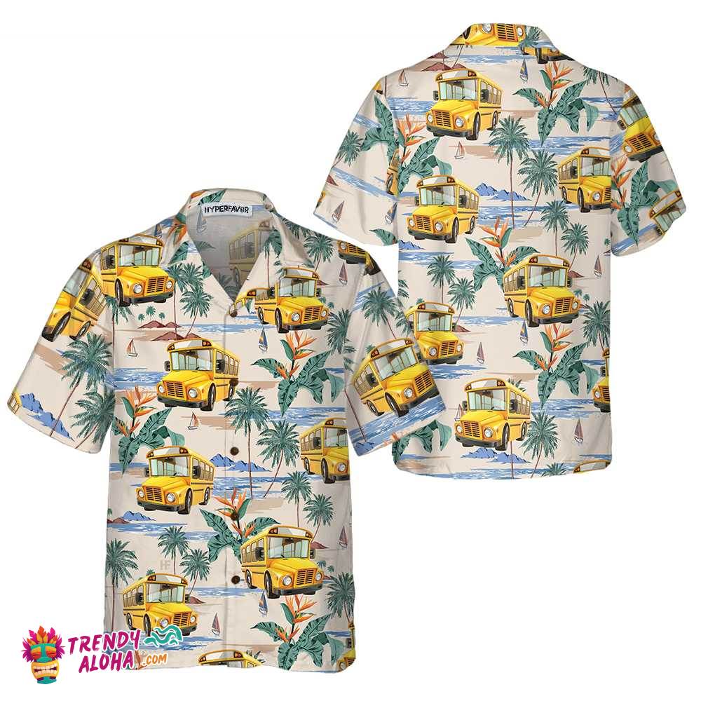 Bus Driver And Tropical Pattern Hawaiian Shirt, Tropical Bus Driver Shirt For Men, Bus Driver Gift Idea Bus Driver And Tropical Pattern Hawaiian Shirt, Tropical Bus Driver Shirt For Men, Bus Driver Gift Idea