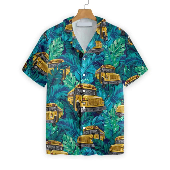 Bus Driver Hawaii Shirt, School Bus Pattern Trendy Hawaiian Shirt, Summer Gift For Driver Dad, Grandpa Bus Driver Hawaii Shirt, School Bus Pattern Trendy Hawaiian Shirt, Summer Gift For Driver Dad, Grandpa