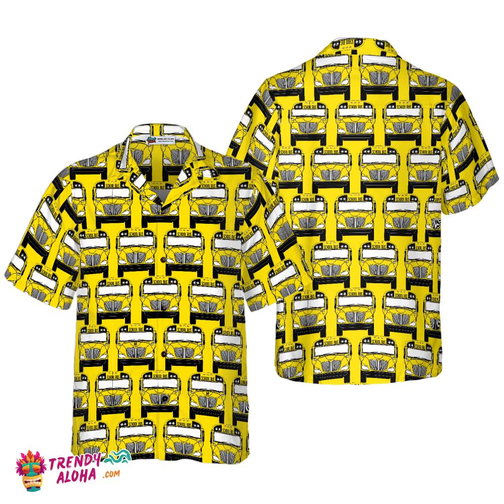 Bus Driver School Bus Pattern Hawaiian Shirt Bus Driver School Bus Pattern Hawaiian Shirt