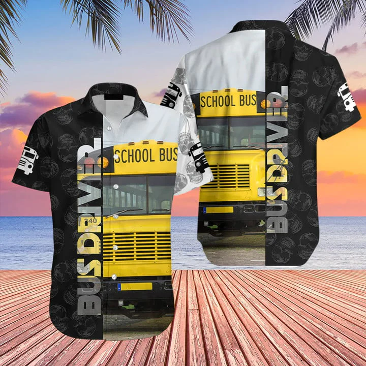 Bus Driver Summer Aloha Shirt, Bus Driver Trendy Hawaiian Shirt For Men, Bus Driver Lover Gifts