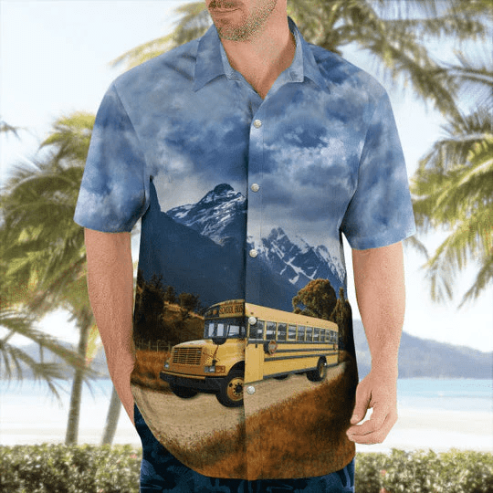 Bus Trendy Hawaiian Shirt, Cool Bus Shirt, Summer Gift For School Bus Driver