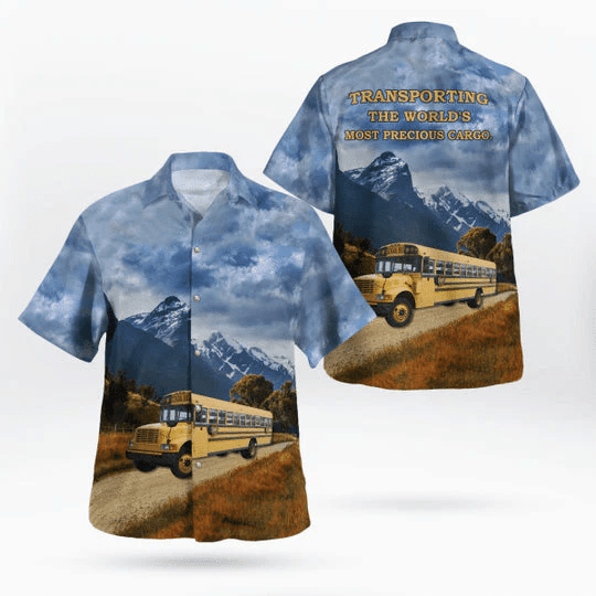 Bus Trendy Hawaiian Shirt, Cool Bus Shirt, Summer Gift For School Bus Driver Bus Trendy Hawaiian Shirt, Cool Bus Shirt, Summer Gift For School Bus Driver
