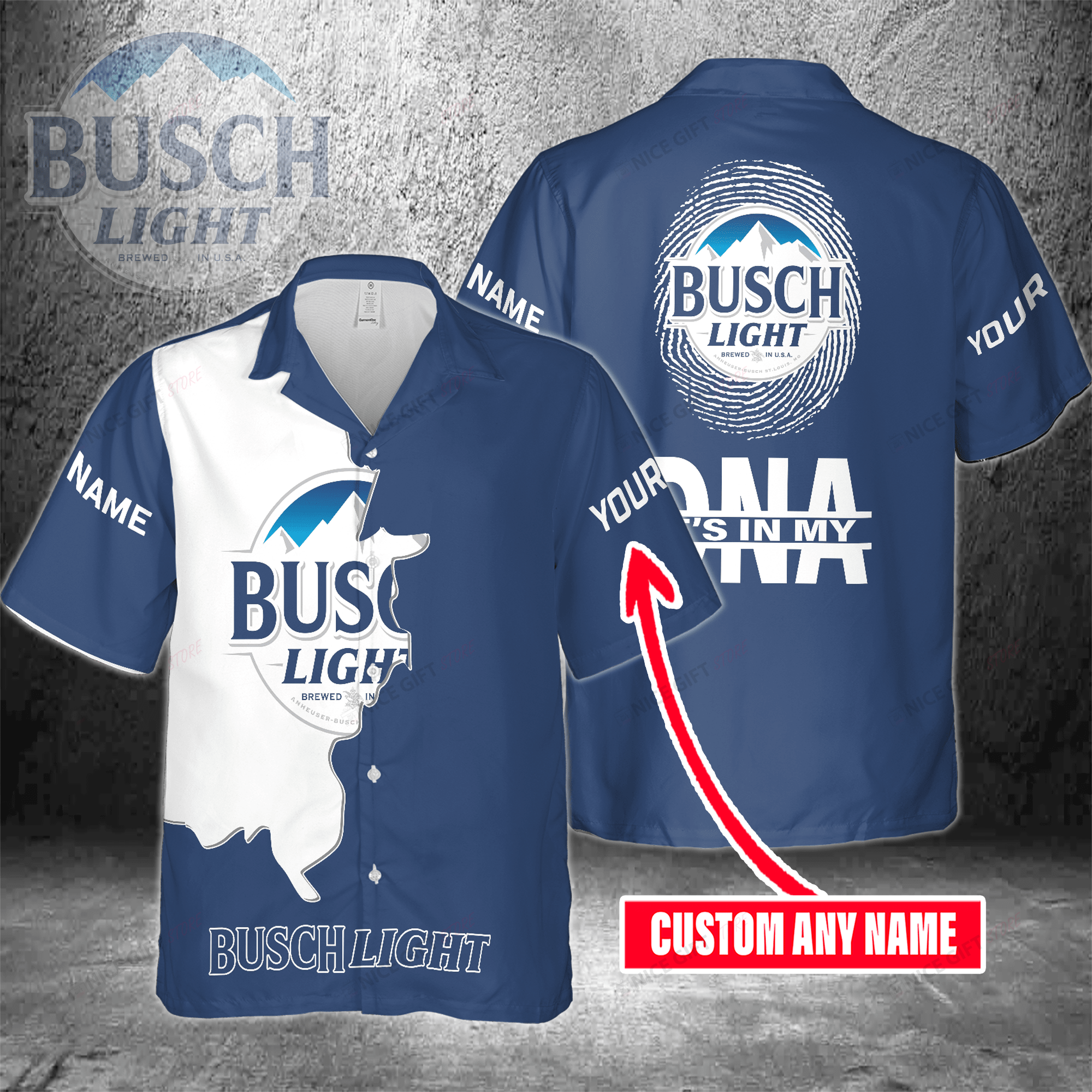 Busch Light Custom Name Its In My Dna Hawaiian Shirt