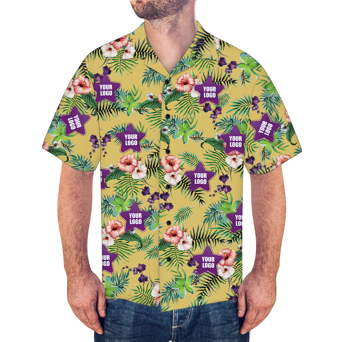 Business Logo Shirts, Custom Logo Shirt Men’s Hawaiian Shirt