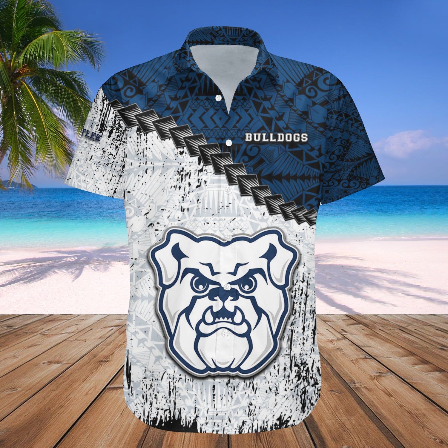Butler Bulldogs Hawaii Shirt Grunge Polynesian Tattoo – NCAA