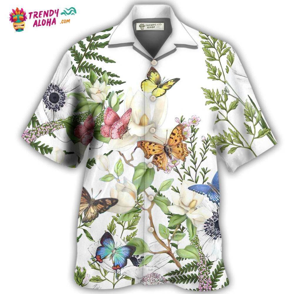 Butterfly Floral Beautiful Hawaiian Shirt – Trendy Aloha