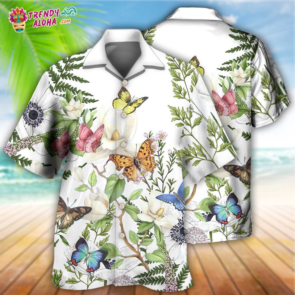 Butterfly Floral Beautiful Hawaiian Shirt – Trendy Aloha