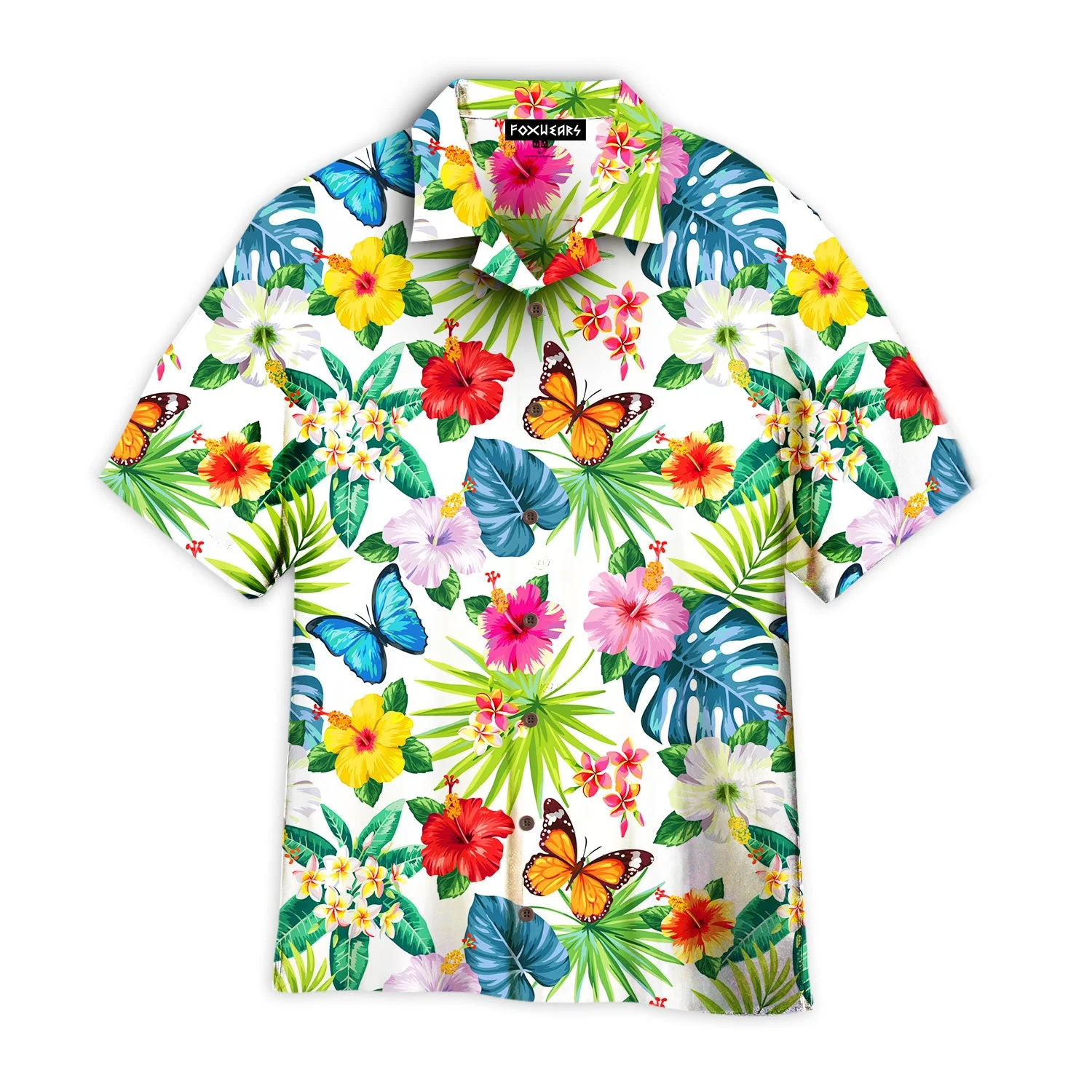 Butterfly Flower Tropical Trendy Hawaiian Shirt