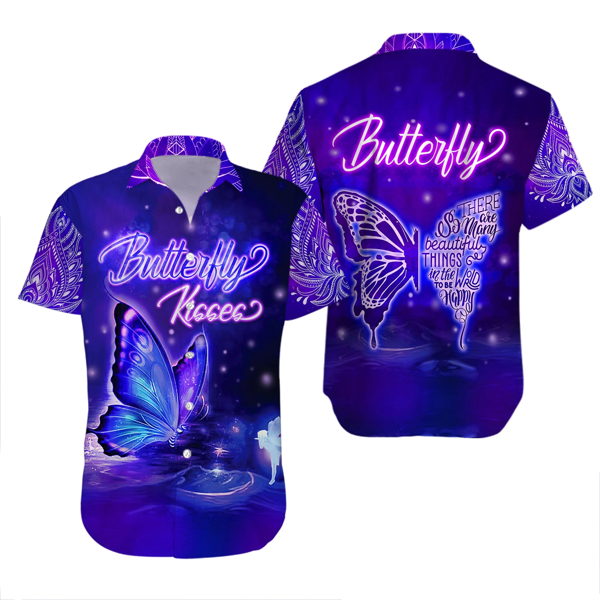 Butterfly Kisses Island Fantasy Aloha Hawaiian Shirt