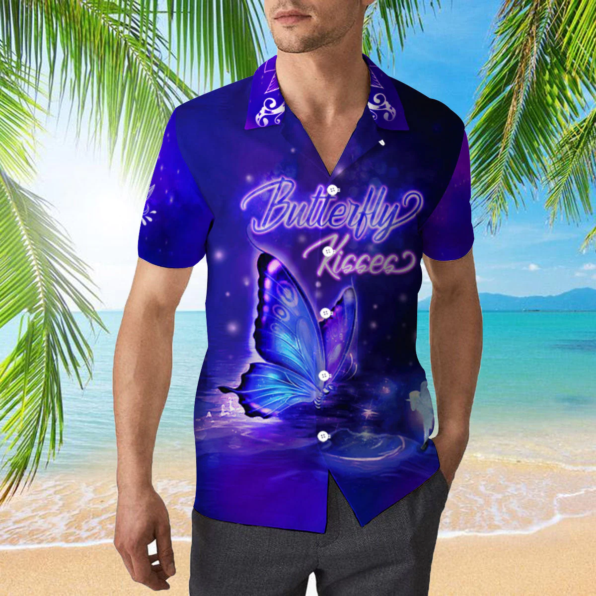 Butterfly Kisses Trendy Hawaiian Shirt