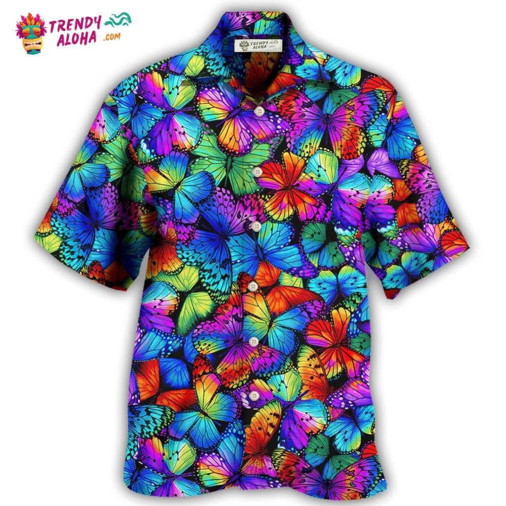 Butterfly Multi Bright Butterflies Hawaiian Shirt – Trendy Aloha